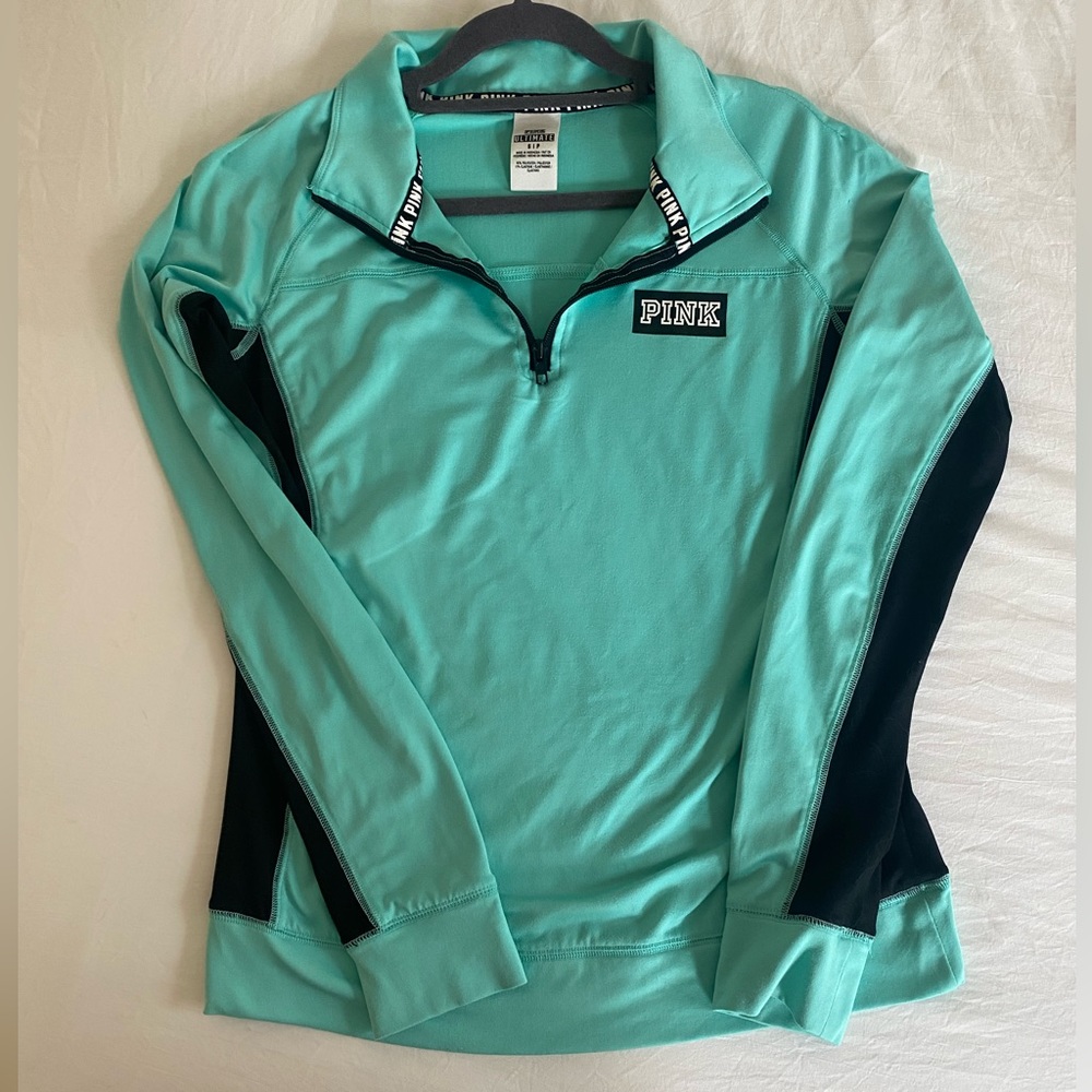 VS Pink - teal - quarter zip